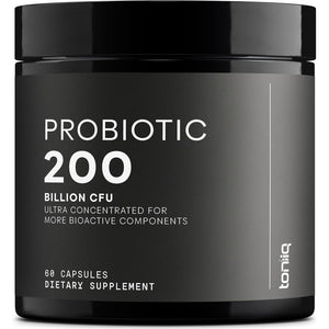 Toniiq 200 Billion CFU Probiotic Supplement 30 Verified Third-Party Tested Strains - Fully Shelf-Stable Probiotics Formula with Prebiotic Blend - Extended Release Capsules