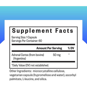 Seeking Health Adrenal Cortex - Adrenal Supplement to Support Healthy Nervous System & Energy - Gluten-Free & Dairy-Free Nervous & Immune System Supplement - 50 Mg, 60 Capsules