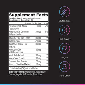 Livingood Daily Cholesterol Support Supplement with Garlic, Coq10, Vitamin E, Bergamot, Plant Sterols for Body and Heart Health Support, Supports LDL and Triglycerides, Gluten Free, Vegan, 60 Capsules