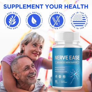 Nerve Ease Capsules, Nerveease Pills with All Natural Ingredients, Advanced Overall Health and Wellness Vitamin Supplement Formula for Maximum Strength Multivitamins Support (60 Capsules)