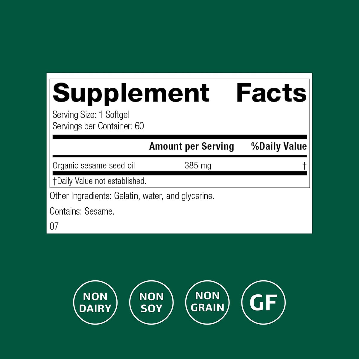 Standard Process Sesame Seed Oil - Blood Health Support Supplement - Formula Aids Healthy Immune System Response & Function - Support Healthy Liver Function - 60 Softgels