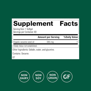 Standard Process Sesame Seed Oil - Blood Health Support Supplement - Formula Aids Healthy Immune System Response & Function - Support Healthy Liver Function - 60 Softgels