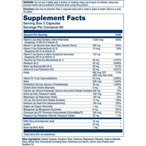 SOLARAY Twice Daily Multi Energy Multivitamin, Iron Free | Complete Multi for Immune & Energy Support | Non-Gmo | 120Ct (60 Serv, 120 CT)