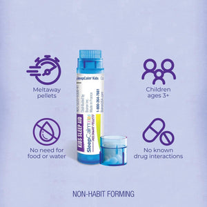 Boiron Sleepcalm Kids Sleep Aid for Deep, Relaxing, Restful Nighttime Sleep - Melatonin-Free and Non Habit-Forming - 2 Count (160 Pellets)