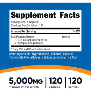 Nutricost Bee Propolis Extract 120 Capsules for 120 Servings per Bottle - Gluten Free and GMO Free, Vegetarian Dietary Supplement