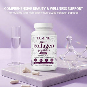 LUMINE Multi Collagen Complex Capsules – Non-Gmo, Gluten-Free & Easy to Swallow (120 Capsules)
