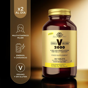 Solgar Formula VM-2000 (Multinutrient System), 180 Tablets - Premium Quality Multiple - Contains Zinc - Supports a Healthy Immune System - Vegan, Dairy Free, Kosher - 90 Servings