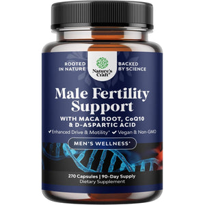 Pre Conception Male Fertility Supplement - Semen Volume Booster with Coq10, Maca Root, Methyl Folate & D-Aspartic Acid - Mens Fertility Supplement for Sperm Motility - Conception for Him - 270 Count