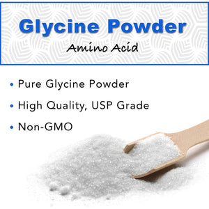 Glycine Powder (2 Lbs) - Promotes Restful Sleep, Muscle Energy and Strength, Memory and Cognition Support (Resealable Bag)