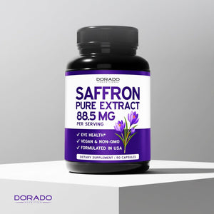 Saffron Supplements for Mood, Energy & Vision Support (3 Month Supply) Pure Saffron Extract 88.5Mg per Serving - Vegan Safe, Gluten Free, Third Party Tested & Non GMO - USA Made (90 Veggie Capsules)