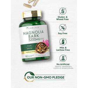 Carlyle Magnolia Bark | 180 Powder Capsules | Herbal Extract Supplement | Non-Gmo, Gluten Free