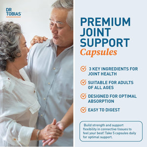 Dr. Tobias Joint Support Supplement with Glucosamine Chondroitin MSM, Supports Connective Tissue, Function & Flexibility, Extra Strength Joint Supplements for Men & Women, 240 Capsules