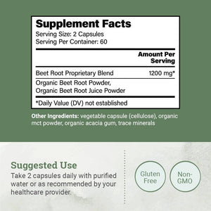Earth Harmony Naturals Organic Beet Root Capsules 1200 Mg - Beet Root Powder & Juice Blend Supplement for Men and Women - 120 Capsules