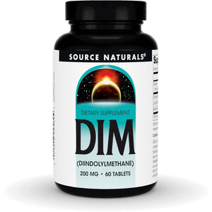 Source Naturals DIM, Diindolylmethane 200Mg with Bioperine, Vitamin E & More - 60 Tablets