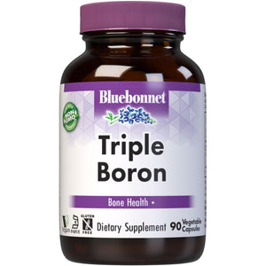 Bluebonnet Triple Boron 3 Mg Trace Mineral Bone Support - Boron Supplement for Men & Women with Citrate Aspartate & Glycinate - Vegan, Non-Gmo - 90 Vegetarian Capsules, 90 Day Supply