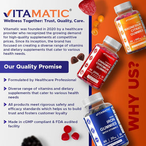 Vitamatic Probiotic Sugar Free Gummies for Men and Women – 5 Billion Cfus Digestive, Immune & Gut Health Support – Gluten Free