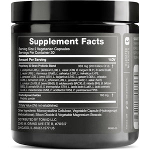 Toniiq 200 Billion CFU Probiotic Supplement 30 Verified Third-Party Tested Strains - Fully Shelf-Stable Probiotics Formula with Prebiotic Blend - Extended Release Capsules