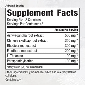 Equilife Adrenal Support Supplement with Ashwagandha and L-Theanine - Sleep & Cortisol Support, Mental Health Support, Supplements for Men & Women, Gluten Free, Vegan, Dairy Free, Non GMO, 90 Capsules
