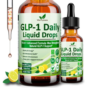 GLP-1 Support Liquid Drops, 10-In-1 Formula with Berberine, Ceylon Cinnamon, Prebiotic Fiber & Green Tea Extract | Support Healthy Metabolism, Digestive & Gut Health for Women & Men | Vegan, Non-Gmo