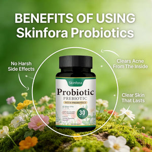 Probiotic Supplement for Skin & Gut Support, Daily Wellness Formula, Non-Gmo, Vegan, 60 Capsules