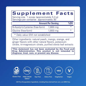 Pure Encapsulations NAC + Glycine Powder - Immune Support, Detox Cleanse & Glutathione Production* - Conditionally Essential Amino Acids - Gluten Free & Non-Gmo - 5.6 Oz