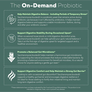 Organic Saccharomyces Boulardii - 10 Billion CFU - Clinically Validated CNCM I-1079 Probiotic Strain - Gut, Digestion & Healthy Bowel Support - First Organic Form of S. Boulardii Probiotic - 60 Count