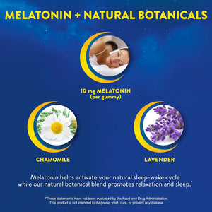 Midnite Deep Sleep Extra Strength, 10 Mg Melatonin Sleep Aid, Non-Habit Forming, Herbal Dietary Supplement for Adults, Drug-Free, Gluten-Free, and Lactose-Free, Vegetarian-Friendly, 36 Gummies