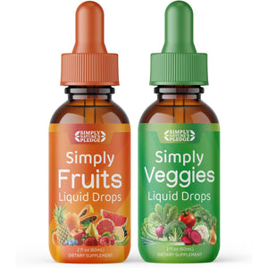 Simply Nature'S Pledge - Fruit and Vegetable Supplements - Liquid Drops - Made with Whole Food Superfoods, Packed Vitamins & Minerals - Soy Free - Made in the USA