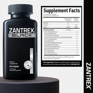 Zantrex Black – Naturally Boost GLP-1 & Metabolism Support | Thermogenic Energy, Weight Management Formula | 60 Pills