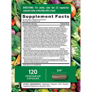 Nature'S Truth Fruit and Veggies Supplement | 120 Vegetarian Capsules | 20+ Fruits & Vegetables | Vegetarian, Non-Gmo, and Gluten Free Supplement