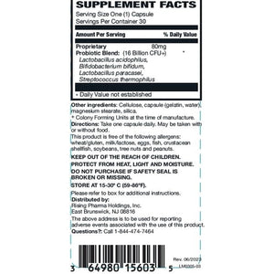 Rising Health Risaquad-2 Double Strength Probiotic Dietary Supplement - 80 Mg Proprietary Probiotic Blend, 30 Capsules