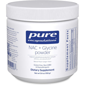 Pure Encapsulations NAC + Glycine Powder - Immune Support, Detox Cleanse & Glutathione Production* - Conditionally Essential Amino Acids - Gluten Free & Non-Gmo - 5.6 Oz