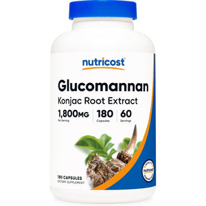 Nutricost Glucomannan 1,800Mg per Serving, 180 Capsules - Natural Fiber Source, Non-Gmo, Gluten Free