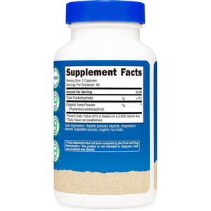 Nutricost Amla 1000Mg, 120 Vegetarian Capsules - CCOF Certified Made with Organic, Non-Gmo, Gluten Free, 60 Servings
