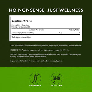 Swanson Full Spectrum Amla Fruit (Indian Gooseberry) Ayurvedic Energy Vitality Antioxidant 500 Milligrams 120 Capsules