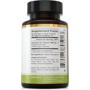 Florida Herbal Pharmacy, Kiwi Fruit Extract Supplement Capsules 10:1 (120 Capsules) Two Months Supply