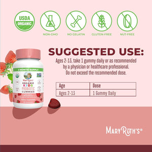 Maryruth Organics Kids Probiotics for Digestive Health | USDA Probiotic Gummies | 2 Month Supply | Kids Probiotics | Immune Support | Gut Health Supplement | Vegan | Non-Gmo | Gluten Free | 60 Count