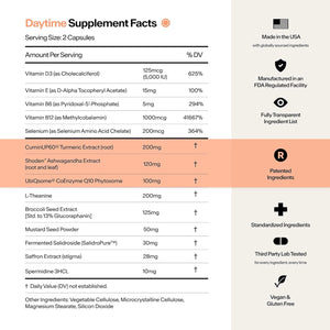 STASIS Daytime Stimulant Support Supplement for Adults with Shoden Ashwagandha, Coq10, Saffron & L Theanine, Daily Energy & Focus Capsules, No Crash, No Brain Fog, Vegan, 25 Servings, Complete Kit