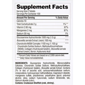 Berkley Jensen Triple Strength Glucosamine Chondroitin MSM Boswellia Complex 2703 Mg, Joint Support Supplement for Women & Men, NSF Certified, 200 Tablets (Pack of 1)