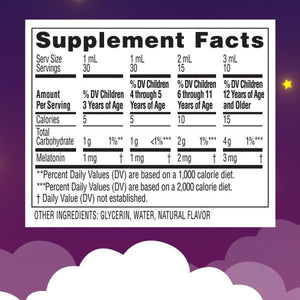 Zarbee'S Kids Sleep Supplement Liquid with 1Mg Melatonin; Drug-Free & Effective; Easy to Take Natural Berry Flavor for Children Ages 3 and Up; 1 Fl Oz Bottles, Pack of 2