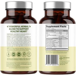 N1N Premium Blood Pressure Support with Hawthorn and Hibiscus, Natural Supplement to Support Blood Flow Health, 90 Caps