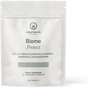 Adapt Naturals 4-In-1 Biome Protect Prebiotics, Probiotics Supplement Postbiotics & Polyphenols for Microbiome, Gut Health & Defense for Women & Men, 30 Day Supply
