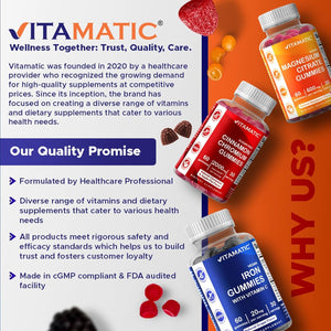 Vitamatic Sugar Free Melatonin 60 Mg - 60 Vegetarian Gummies - Non-Habit Forming Supplement