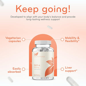 Clear Formulas Bioactive Sam-E 400Mg - High Strength Sam-E Supplement with Biologically Active S,S Form for Liver and Mood Support - Vegan Non-Gmo Preservative Free - Made in the US (90 Servings)