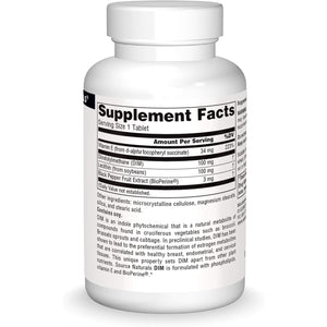 Source Naturals DIM, Diindolylmethane 100Mg with Bioperine, Vitamin E & More - 60 Tablets