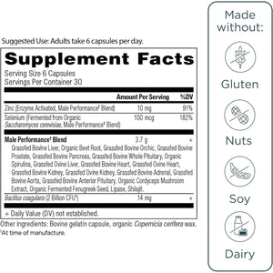Ancient Nutrition Organ Supplements for Men, Grass-Fed and Wild Organ Complex Capsules, Liver, Prostate, Pancreas Supports Male Performance, Healthy Aging, 180 Ct