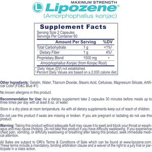 Lipozene MEGA Bottle - 120 Capsules, Making It Our Largest Size Available - Appetite Suppressant