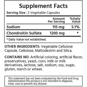 ML Naturals Chondroitin Sulfate 1,200Mg (Per Serving) – 120 Vegan Capsules – Supports Joint Flexibility & Mobility