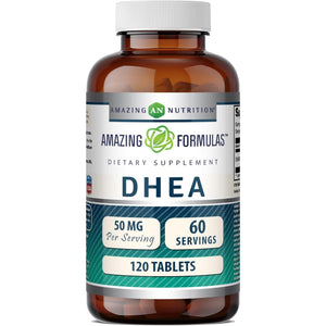 Amazing Formulas DHEA 50 Mg | Tablets Supplement | Non-Gmo | Gluten-Free | Made in USA (1 Pack | 120 Count)