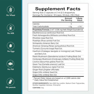 Natura Health Products Vital Adapt Supplement - Daily Nourishing Adaptogenic Tonic for Endocrine Function Support - Featuring Rhodiola, Ashwagandha, Cordyceps, Reishi (60 Capsules)